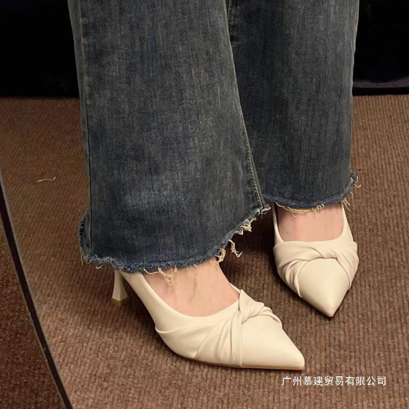 French Evening Style Commuter High Heels New Soft Leather Pointed Toe Shallow Mouth Work Shoes That Are Not Tiring And Do Not Irritate The Feet - Image 3